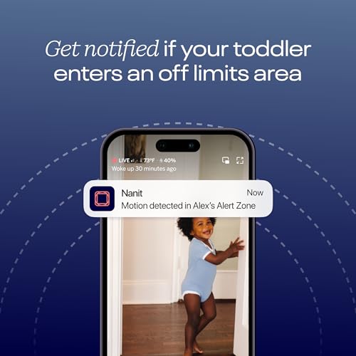 Nanit Pro Smart Baby Monitor & Flex Stand - 1080p Wi-Fi Video Camera, Sensor-Free Sleep & Breathing Motion Tracker, 2-Way Audio, Sound/Motion/Cry Notifications, Night Vision, and Breathing Band