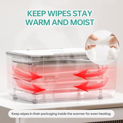 Chefhandy Baby Wipe Warmer, 3-Level Temperature Control, Silent & Even Heating, Large Capacity Wipes Dispenser for Babies & Adults, White