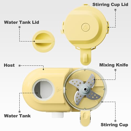 Veroline Baby Food Maker, One Button Rotate Control Baby Food Processor, Baby Puree Maker with Steaming and Grinding Functions, Baby Food Steamer and Blender, Yellow
