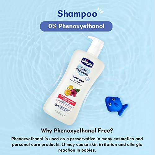 Chicco Baby Moments Shampoo for Tear-Free Bath Times, New Advanced Formula with Natural Ingredients, Suitable for Baby’s Tangle Free, Smooth Hair, No Phenoxyethanol and Parabens (200ml)