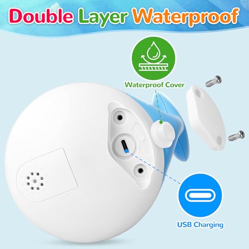 Baby Bath Toys, Light Up Whale Bath Toy Sprinkler for Babies 6-12-18 Months, Bath Toys for Kids 1-3, Toddler Fountain Bathtub Toys, Baby Pool Toys for Toddlers 1-3 Girls Boys Summer Birthday Gifts