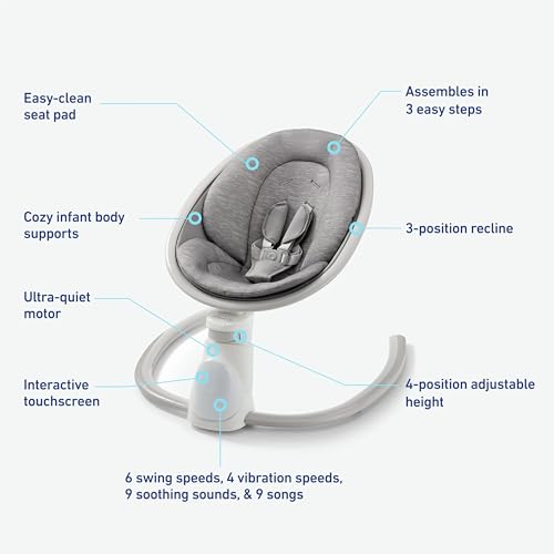 Graco® Soothe 'n Sway Bluetooth 3-in-1 Baby Swing — Grows with Your Child —Multiple Soothing Settings and Bluetooth Connectivity