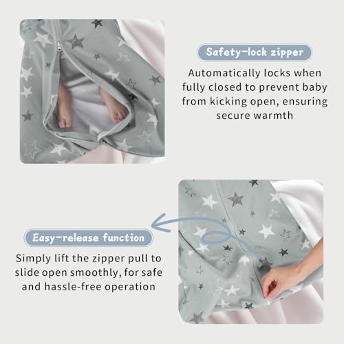 Wrrernsin Baby Sleep Sack 0-6 Months,100% Cotton TOG 0.5 Wearable Blanket for Newborn and Infant, 3 Pack 2-Way Zipper Lightweight Sleeping Bags for Toddler