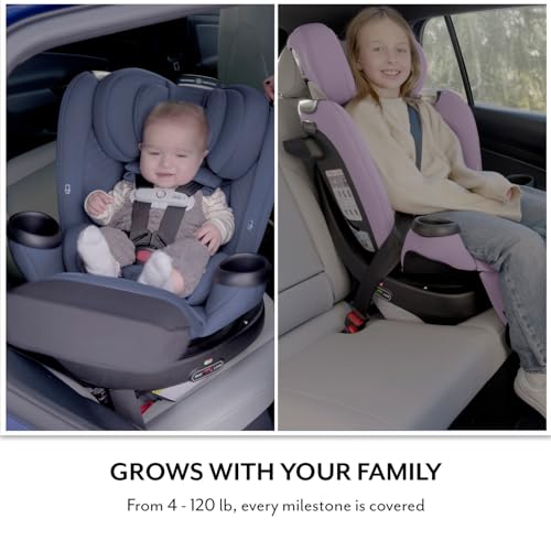 Evenflo Revolve360 Extend All-in-One Rotating Car Seat with Green & Gentle Fabric (Travertine)