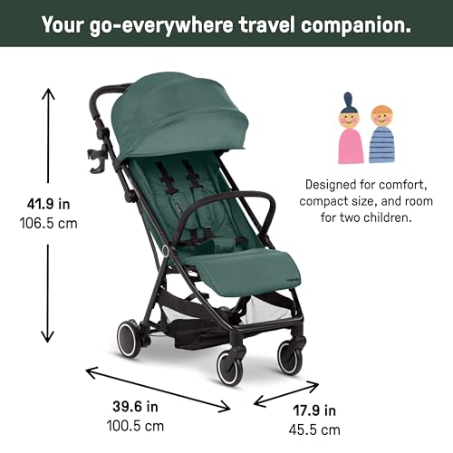 Ingenuity 3D Travelmate Pro Lightweight Travel Stroller with Fold-Away Ride-On Board for Toddlers, Airplane Overhead Bin Compatible, Car Seat Ready, One-Hand Fold
