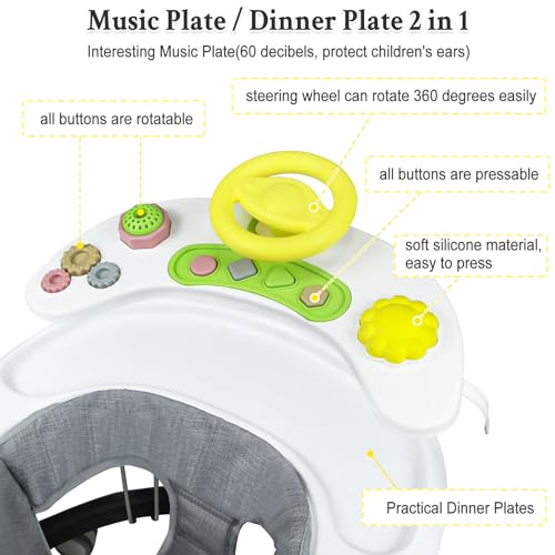 Foldable Baby Walker for Boys Girls, 5-in-1 Toddler Activity Walkers