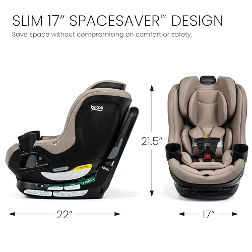 Britax Galaxy360 Slim Rotating Convertible Car Seat with SwivelSmooth Steel Ring – Teak