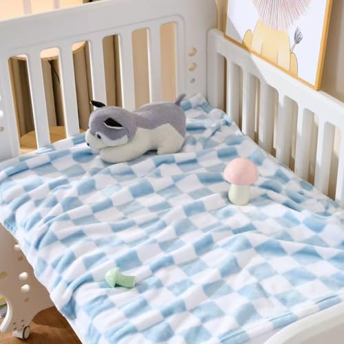 Yagle Mate 4 Pcs Baby Blankets, Fluffy Small Crib Baby Blankets for Boys, Fleece Checkered Blanket, Toddler Receiving Blankets 30×40