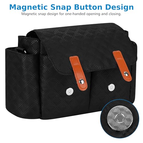 Accmor Universal Stroller Organizer, Stroller Bag with Detachable Shoulder Strap and Magnetic Snap Closure, Stroller Caddy Organizer for Uppababy Baby Jogger Britax BOB Umbrella Stroller