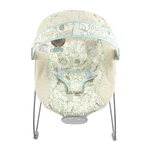 Otrolepota Baby Bouncer, Infants Bouncy Seat with Music and Vibrations,Portable Baby Rocker with Hanging Grasping Planet & Mirror for Newborns Indoor Outdoor Use 0-6 Months Up to 20 lbs