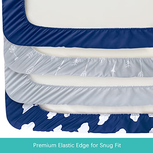Changing Pad Cover, Diaper Changing Pad Covers 4 Pack, Fitted Baby Changing Table Sheets for 32''×16'' Change Table Pad, Cradle & Bassinet Sheets for Boys & Girls, Soft & Breathable