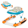 Dream On Me Go-Getter Baby Walker with Rear Push Handle, 2-in-1 Activity Walker and Walk-Behind, 3 Height Adjustments, Easy to Fold, Machine-Washable Seat Pad, Detachable Fun Tray, Orange