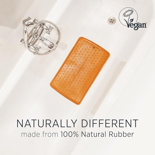 HEVEA Baby & Toddler Bath Mat - 100% Natural Rubber Non Slip Bathtub Mat for Baby - Upcycled, Danish Design - Safe & Sustainable Bathroom Essential (Natural)