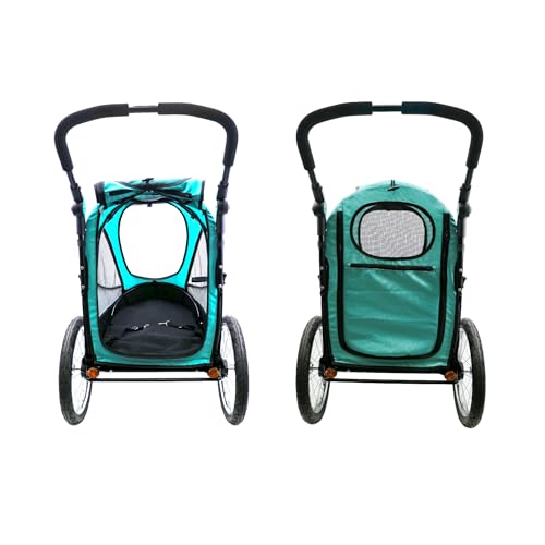 PETIQUE Trailblazer Jogger, Dog Cart for Medium Size Pets, Ventilated Pet Stroller for Cats & Dogs, Turquoise