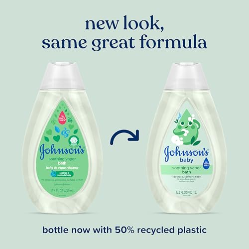 Johnson's Baby Soothing Vapor Bath with Calming Aromas to Relax Babies, Gentle No More Tears Formula, Soothes & Comforts Baby, Hypoallergenic, No Added Parabens, Sulfates & Dyes, 13.6 fl. oz