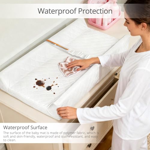 JVEOO Waterproof Baby Changing Pad Wipeable Diaper Changing Mat