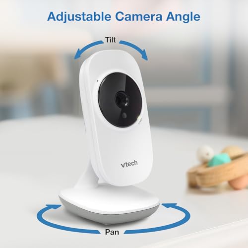 VTech Baby Monitor No WiFi – 19-Hour Video Battery for Newborns, 1000ft Range, Auto Night Vision, Two-Way Talk, Temperature Sensor, Sound-Activated Screen | VM819