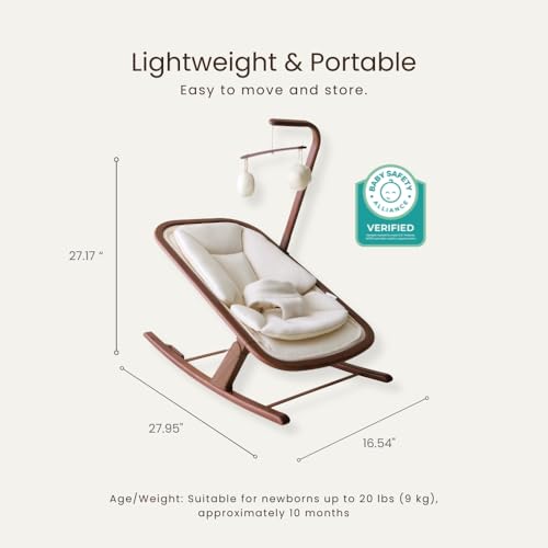 Snuggle Me® Baby Bouncer | 2 in 1 Infant Rocker | 2-Position Recline | Newborn to Toddler (Birth -20 lbs) | Newborn Insert & Toy Bar Included | JPMA/BSA Certified | Easy Wash Organic Cotton