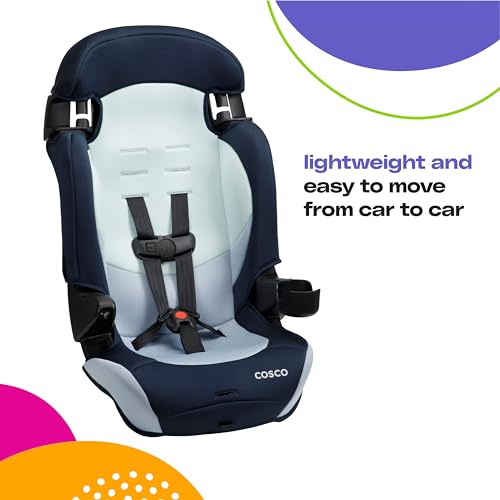 Cosco Kids Finale DX 2-in-1 Booster Car Seat, Forward Facing Toddler Car Seat (40-65 lbs) and Belt Positioning High Back Booster (40-100 lbs), Organic Waves