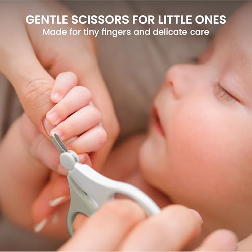 Lulyboo 4-in-1 Newborn Grooming Kit with Travel Compact Case, Baby Nail Clipper, Rounded Tip Scissors, Nail File & Tweezers, Stainless Steel, BPA-Free, Wipe-Clean, Teal Finish