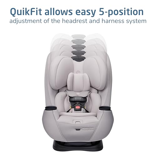 Maxi-Cosi Pria Max 3-in-1 Convertible Car Seat, Infant to Toddler Car Seat, ClipQuick Magnetic Chest Clip, Quick-Install Latch, Machine-Washable Cover, 5-100 lbs, Oyster Shell