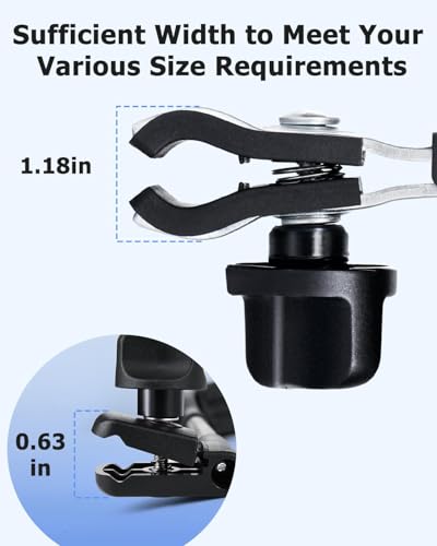 nediea Umbrella Holder for Stroller, Baby Stroller Umbrella Attachment, Umbrellas Connector Clip to Handlebar, 360 Degree Adjustable Universal Clamp for Golf Cart,Wheelchair, Beach Chair,Fishing