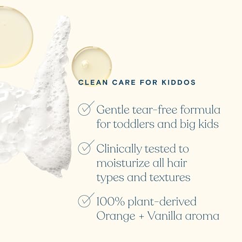 Pipette Kids Daily Haircare Trio, Pack of 3, Includes Leave-In Detangler, Gentle Tear-Free Nourishing Kids and Toddler Shampoo and Conditioner, Non-Toxic and Hypoallergenic, Orange and Vanilla Scent