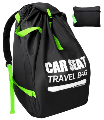 Car Seat Travel Bag for Airplane, 600D Large Car Seat Bags for Air Travel with Comfort Padded Straps, Carseat Storage Bag / Backpack for Carseat Airport, Carseat Cover Travel - Baby Travel Essential