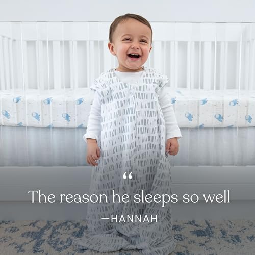 HALO SleepSack, 100% Cotton Wearable Blanket, Swaddle Transition Sleeping Bag, TOG 0.5, Sage Woodland, Medium, 6-12 Months