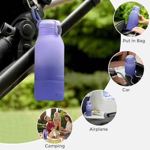 Momcozy Portable Bottle Warmer for Travel – Dual Heating Modes for Breast Milk & Water, Portable Milk Warmer with Fast Heating & Long Battery Life, 17 Ounces Large Capacity, Purple