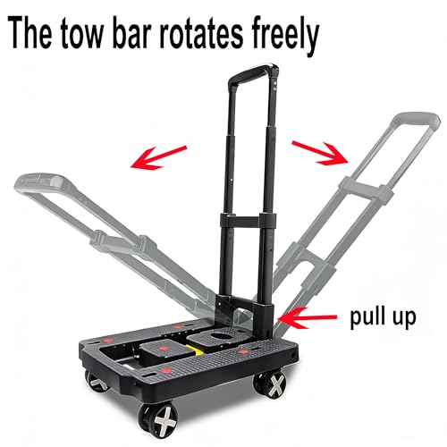 Car Seat Dolly for Airport - CarSeat Roller Cart Wheels for Airplane - Car Seat Travel Cart Carrier with Straps Foldable Luggage Trolley Folding Hand Truck (Black)
