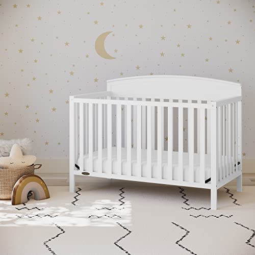 Graco Benton 5-in-1 Convertible Crib – GREENGUARD Gold Certified, Converts from Baby Crib to Toddler Bed, Daybed and Full-Size Bed, Fits Standard Full-Size Crib Mattress (White)
