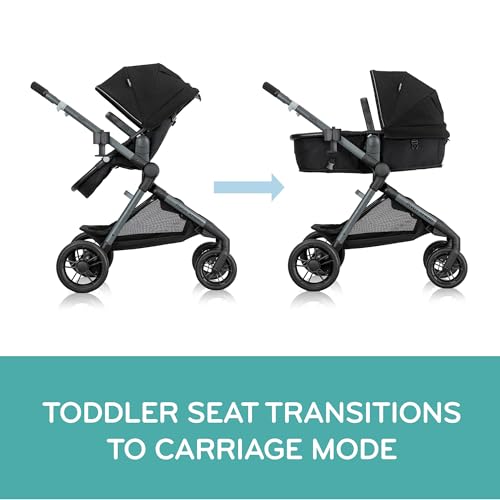 Evenflo Pivot Xpand Modular Travel System with LiteMax Infant Car Seat (Sabino Gray)