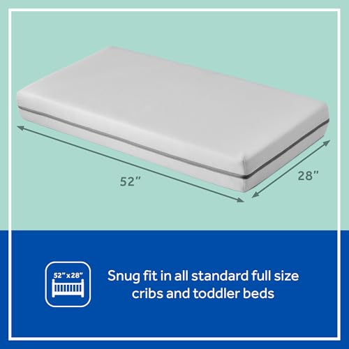 Sealy Baby Infant & Toddler Crib Mattress - DuoBreathe 2 Stage Waterproof and Breathable, Non Toxic, GREENGUARD Gold Certified, Made in USA, 52x28