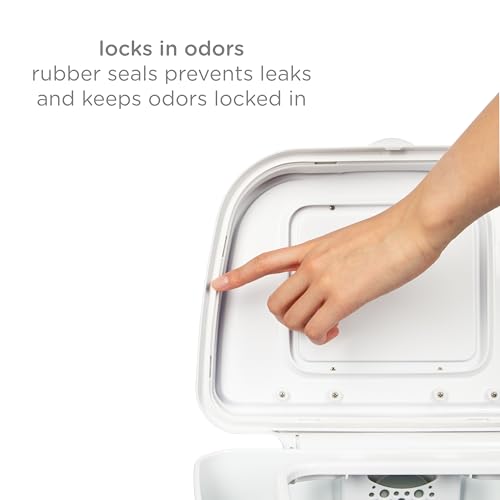 Ubbi Adult Diaper Pail, 13-Gallon Stainless Steel Incontinence Disposal Bin, Odor Locking Trash Can for Adult Diapers, Elderly Care & Caregivers, No Special Bags Required, White