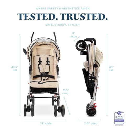 Baby Delight | Swerve Stroller | Lightweight | for Travel & Everyday | Multi-Position Recline | Compact Fold | Extra Storage | Tan