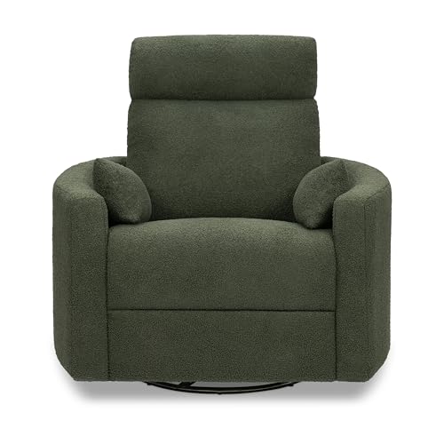 Davinci Atlas 360° Swivel Recliner Glider Chair - Cozy Olive Bouclé