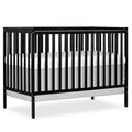 Dream On Me Synergy 5-in-1 Convertible Full-Size Baby Crib with Toddler, Day & Full Bed Conversion in Black, GreenGuard Gold & BSA, 3 Mattress Heights, Sustainable Pinewood