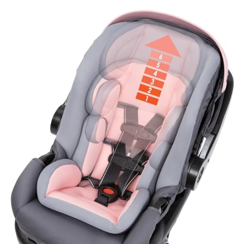Baby Trend Secure-Lift Infant Car Seat, Madrid Pink – Compact Lightweight Carrier, Infant Comfort Cushioning, Adjustable Harness Fit