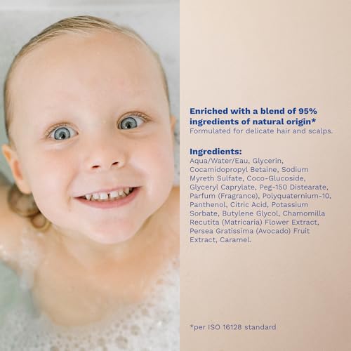 Mustela Gentle Shampoo with Natural Avocado Perseose - Formulated for Babies' and Children's Delicate Hair, Sensitive Skin, and Scalps - Newborn Safe - Various Sizes - 1 or 2-Pack
