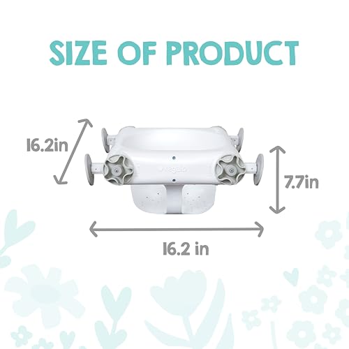Regalo Baby Basics Baby Bath Seat with Suction Cups, Sit-Up Bath Support for Infants, Secure Baby Bath Chair for Bathtub, Easy Clean with Drain Holes, Fits Standard Tubs, White
