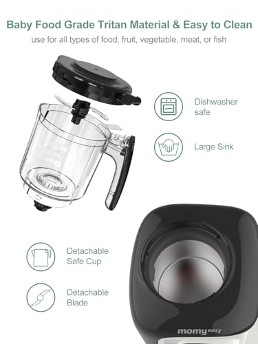 MOMYEASY Baby Food Maker, Multifunction Processor Chopper Grinder, Baby Food Steamer and Puree Blender in-One, with Bottle Warmer, Auto Cooking & Grinding with Touch Control Panel