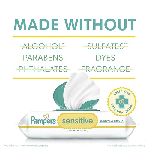 Pampers Sensitive Baby Wipes - Fragrance Free 56 Count, 1X