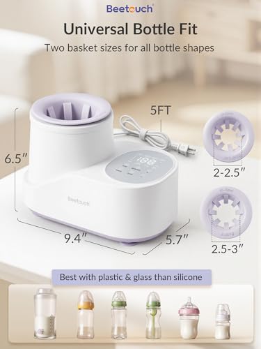 Beetouch 360° Airflow Heating Waterless Baby Bottle Warmer with Gentle Rock Motion for Breastmilk and Formula - Precise Temperature Control & Even Heat Distribution