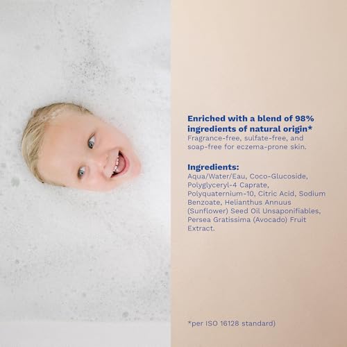 Mustela Stelatopia Eczema-Prone Skin Foam Shampoo for Newborn & Baby with - with Natural Avocado & Sunflower Oil - Fragrance-Free & Tear Free - 5.07 fl. oz.