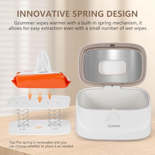 Baby Wipe Warmer, Wipe Warmer and Baby Wet Wipes Dispenser, 3 Temperature Control Large Capacity Wipes Warmer for Babies with Night Light (Pure White)