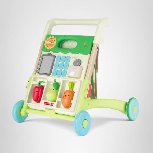 Skip Hop Baby Walker 5-in-1 Sit to Stand Convertible Light Up Walker with 50+ Activities for Developmental Play, Songs and Sounds 3 Adjustable Handle Heights and Speed Control Switch Farmstand Age 6m+