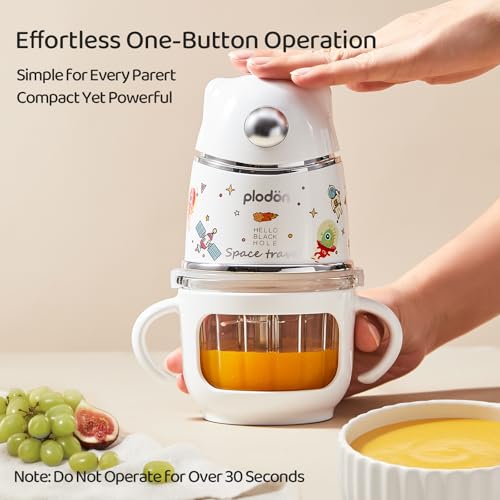 Baby Food Maker, 10oz Glass Baby Puree Blender with Cup Sleeve for Fruit,Vegatable&Meat, 316 Stainless Steel 8-Blade Mini Baby Food Processor with Brush,Strainer Plate&Spatula, Silver (35000RPM)