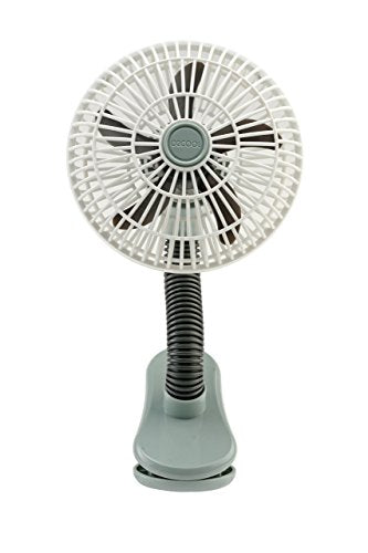 O2COOL 4 Inch Clip On Stroller Fan, Portable Battery Operated for Outdoor, Car Seat and Baby Crib. Flexible Neck and Adjustable Head for Multi-directional Cooling (Grey)