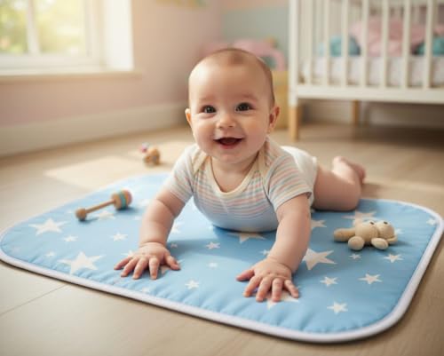 BRICAM Baby Grooming Kit - Newborn Essentials & Care Kit with Changing Mat, Brush, Comb, Clippers & Travel Case (Blue)